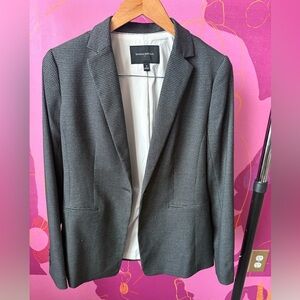 Banana Republic Gray Houndstooth Single-Breasted Blazer
